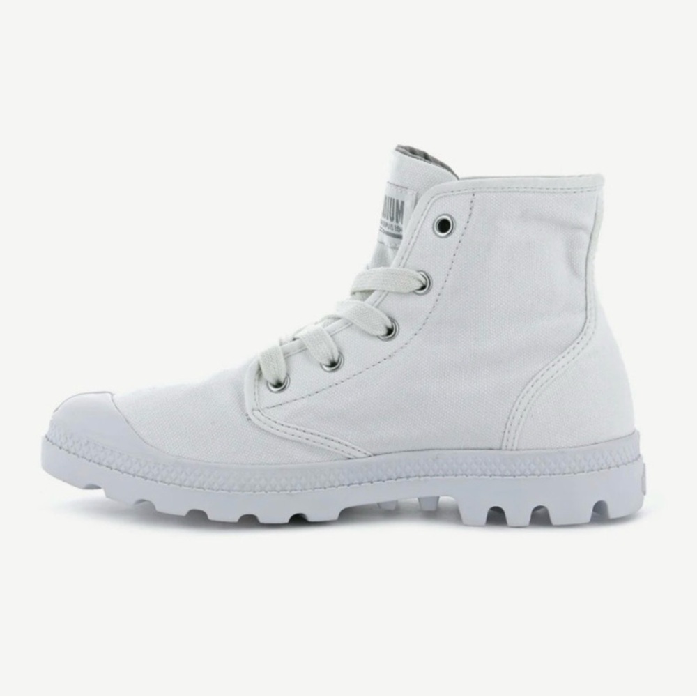 Palladium Pampa Hi White Canvas Boots Women’s Lug Sole Combat Streetwear - Picture 4 of 8